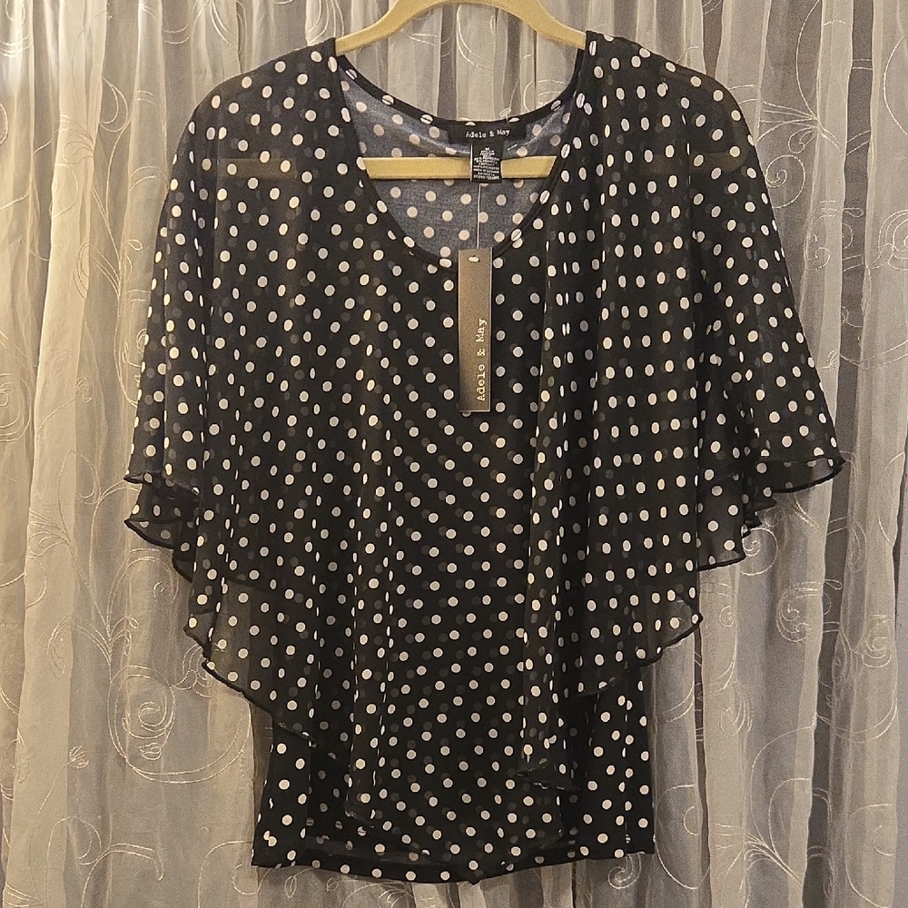 Black and White Polka Dot Blouse